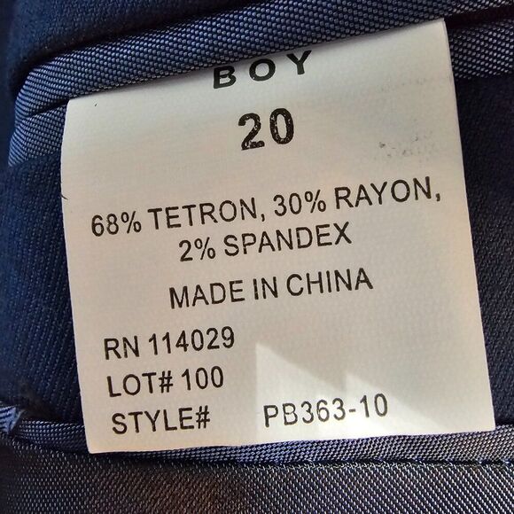 NWT Perry Ellis Big Boy Suit, Blue, Size 20 - Picture 4 of 7